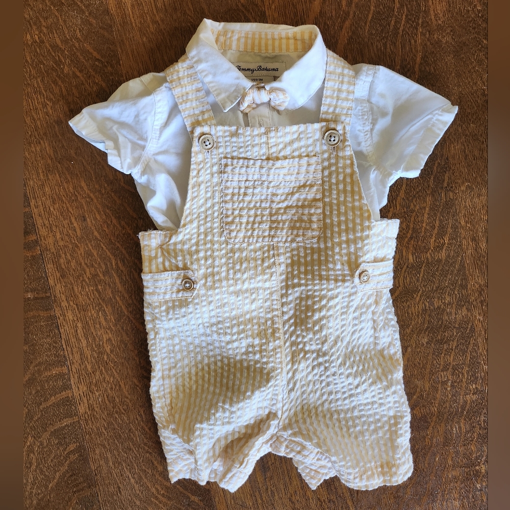 Tommy Bahama Overalls w/ Bow Tie 0-3M or Newborn